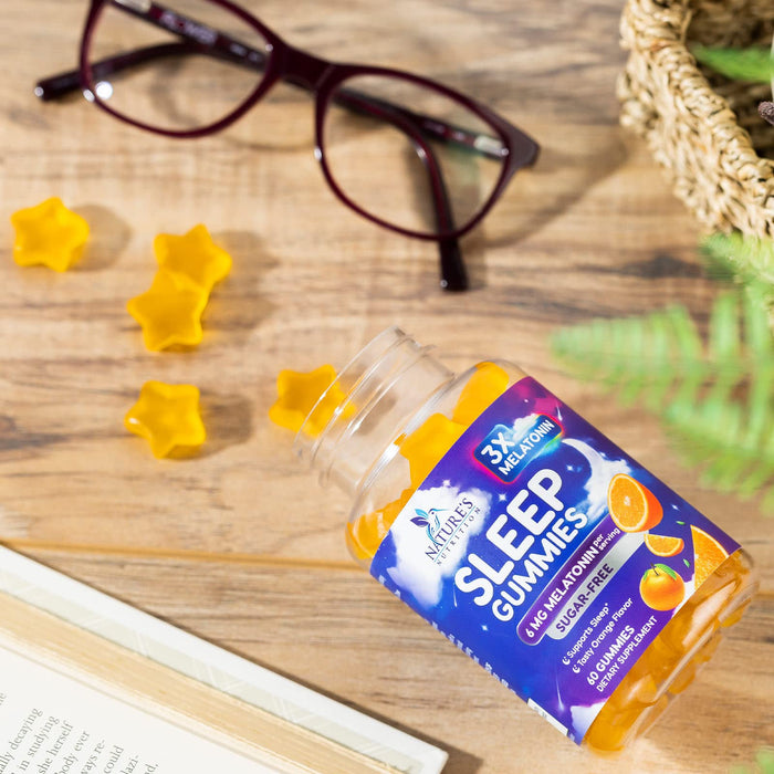 Melatonin Sleep Gummies Sugar Free - 6 mg Melatonin Sleep Gummies for Adults, Extra Strength Sleeping Gummy Supplements, Occasional Sleeping Support Supplement, 6mg Gomitas para Dormir - 60 Count