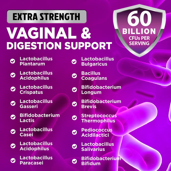 Probiotics for Women 60 Billion CFU - 16 Strains, Prebiotics & Cranberry, PH Balance, Digestive Health, Vaginal & Immune Support, Womens Probiotic for Gut Health, Shelf Stable - 120 Capsules