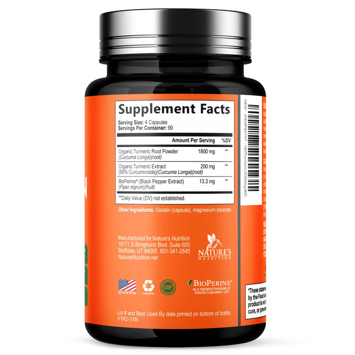 Turmeric Curcumin 2000mg with BioPerine + 95% Curcuminoids - 360 Capsules