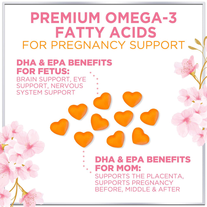 Prenatal Vitamins for Women with DHA & Folic Acid - Best Prenatal Multivitamin Gummies for Women, Brain Development Support, Folate, Vitamin C, D3 & B12, Pre Natal Pregnancy Supplement - 120 Gummies