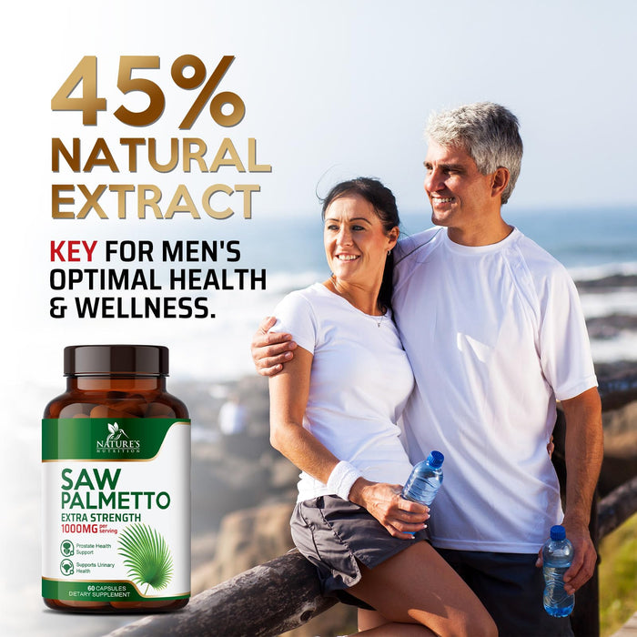 Saw Palmetto for Men 1000MG Prostate Health Supplement - Saw Palmetto Extract Prostate Support Supplement, Prostate Supplements for Men's Health Support, Prostate Urinary Health Support, 60 Capsules