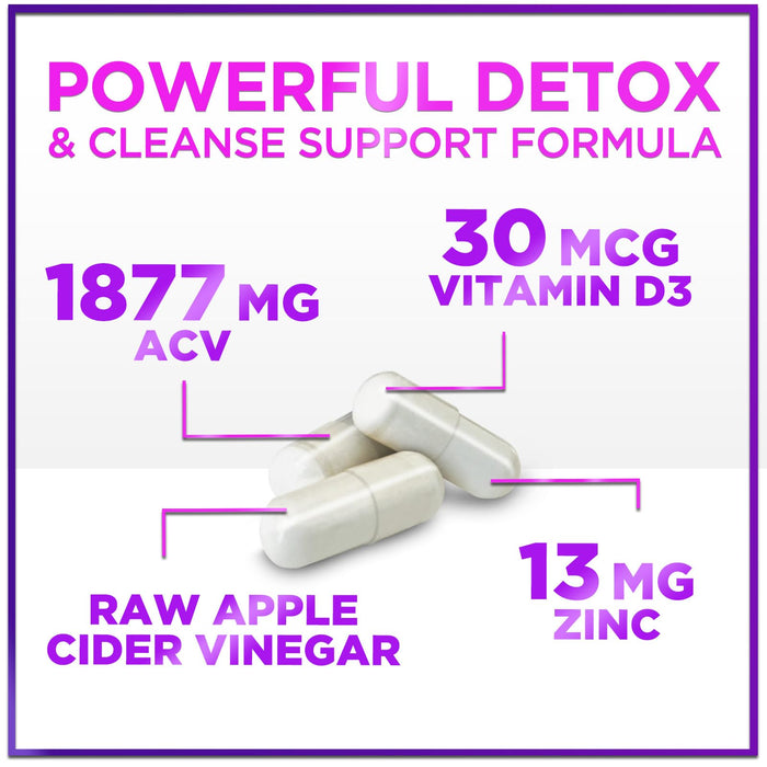 Apple Cider Vinegar Pills from the Mother - 1877mg of ACV with Vitamin D3 & Zinc, Non-GMO & Gluten Free, ACV Supplement for Digestion, Energy & Immune Support, Apple Vinegar Capsules - 120 Capsules