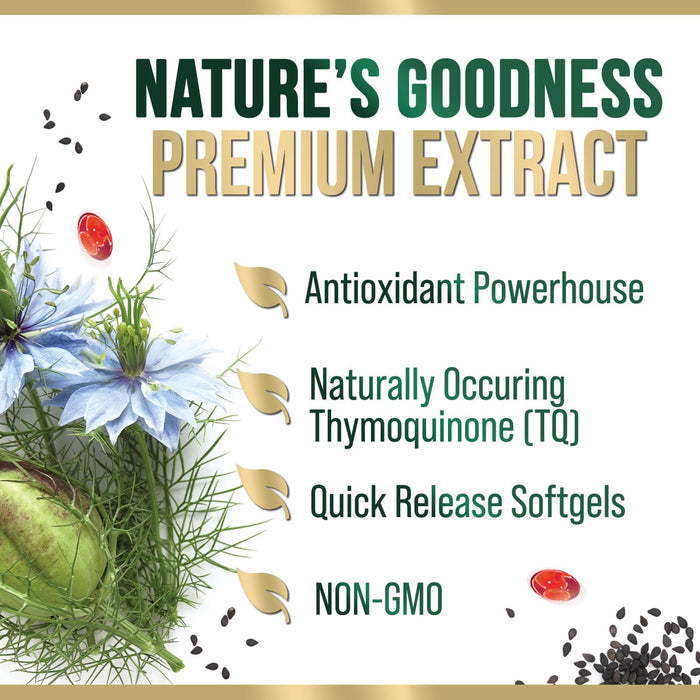 Black Seed Oil Softgels 1000mg - Premium Nigella Sativa Blackseed, Pure Natural Black Cumin Seed Oil & Antioxidant for Skin & Immune Support - Non GMO, Bottled in USA Supplement - 180 Softgels