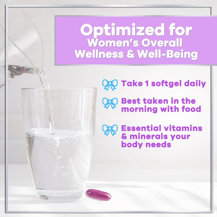 Multivitamin for Women - Vitamin A, C, D, E, and 8 B Vitamins for Energy & Immune Support, with Biotin, Iron & Zinc for Bone & Skin Health, Daily Womens Multivitamin & Minerals - 60 Softgels