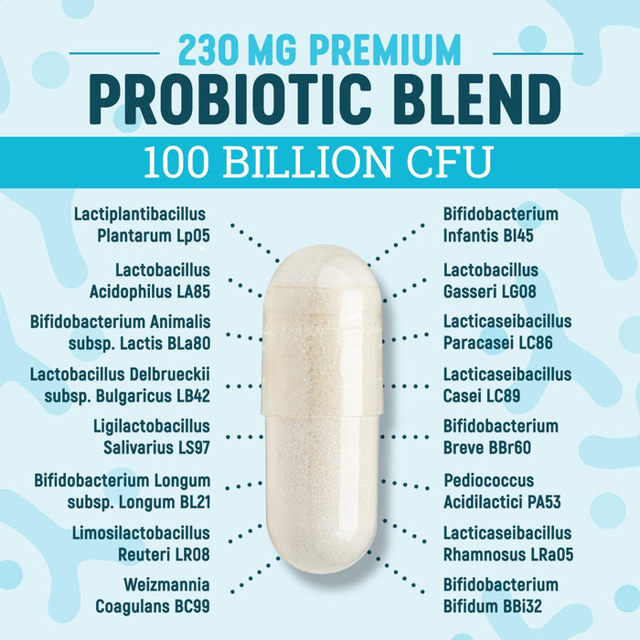 Nature's Physician Probiotics - 100 Billion CFU - 16 Strains + Prebiotics - Best Probiotic Supplement for Women & Men - Supports Immune, Digestive Health, Occasional Constipation & Gas - 30 Capsules