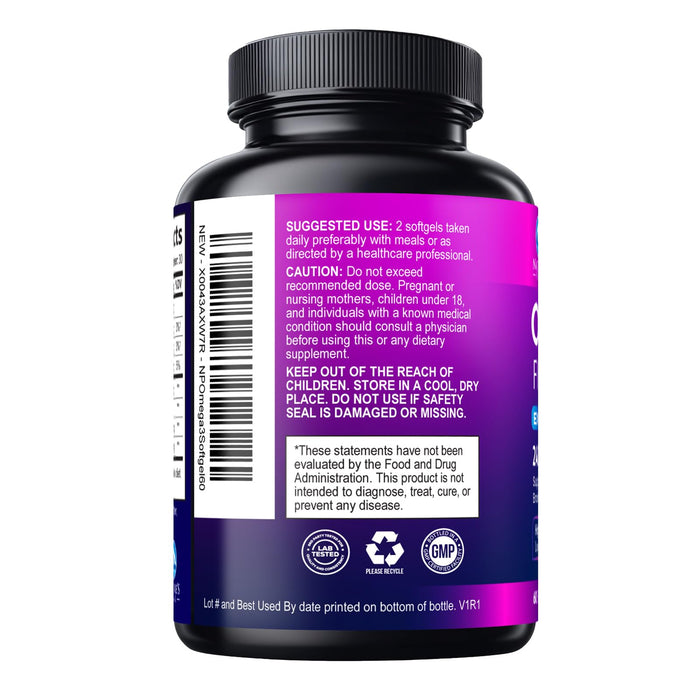 Omega-3 Fish Oil – 2400mg – 60 Softgels