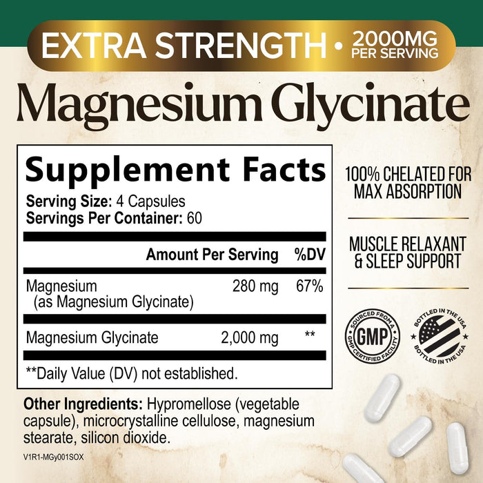 Magnesium Glycinate 500mg – 240 Tablets