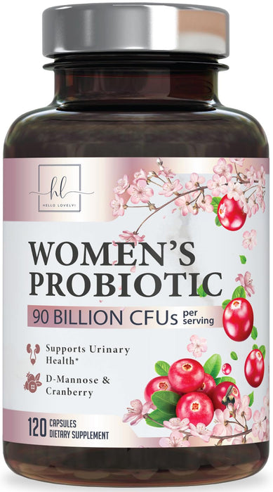 Probiotics for Women Supplement with Cranberry - 16 Premium Strains for PH Balance, Digestive Health, Vaginal & Immune Support, 90 Billion CFU, Women's Probiotic, UT, & Feminine Health - 120 Capsules