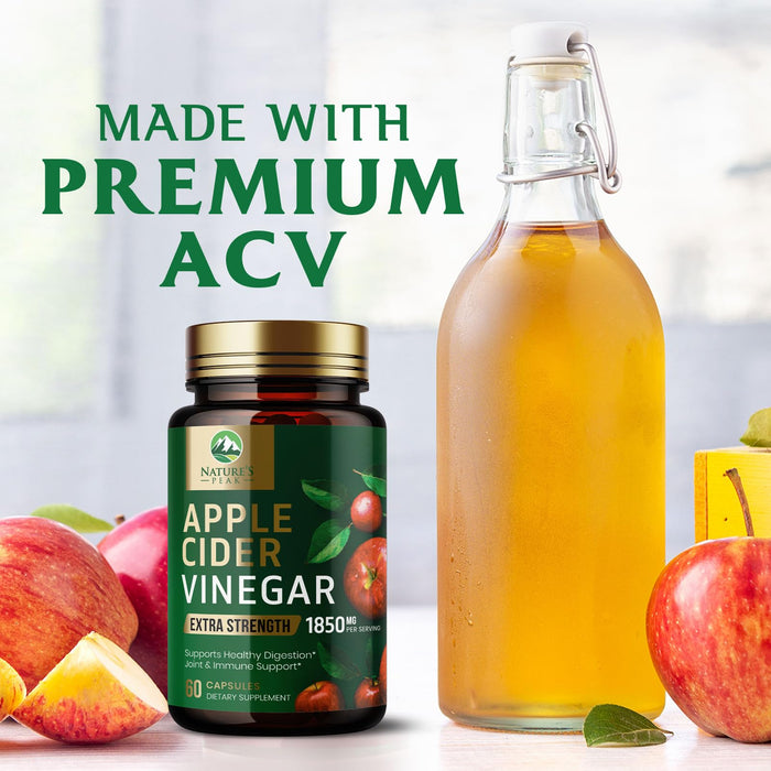 Apple Cider Vinegar Capsules ACV 1877mg – 60 Capsules