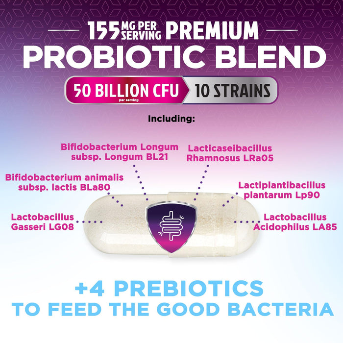 Probiotics 50 Billion CFU per Serving – 120 Capsules