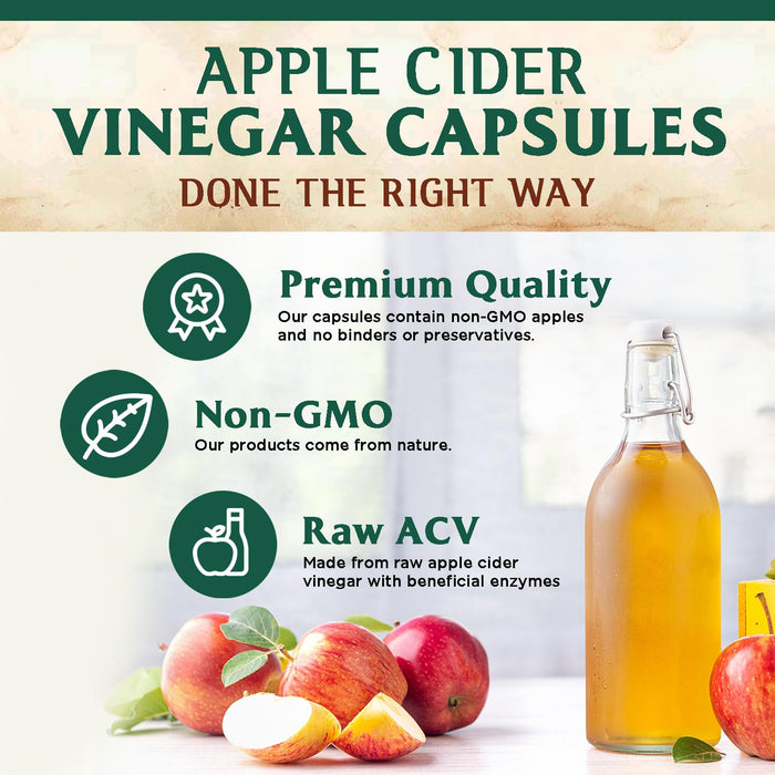 Apple Cider Vinegar Capsules 1877mg - Extra Strength Detox & Cleanse with Vitamin D & Zinc - Premium ACV Pills with Joint Natural Digestion & Immune Support - Vegetarian Supplement - 60 Capsules