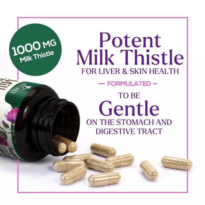 Milk Thistle Extract - Liver Cleanse Detox & Repair Formula with Dandelion Extract 1000mg - Herbal Liver Supplement - Nature's Milk Thistle w/Silymarin Marianum, Supports Liver Health - 60 Capsules
