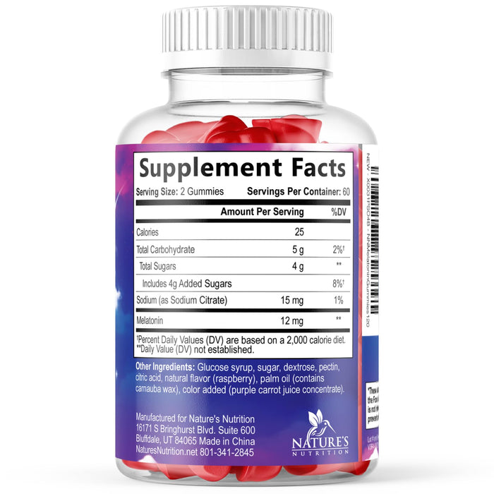 Sleep Gummies with Melatonin – 12mg – 120 Gummies