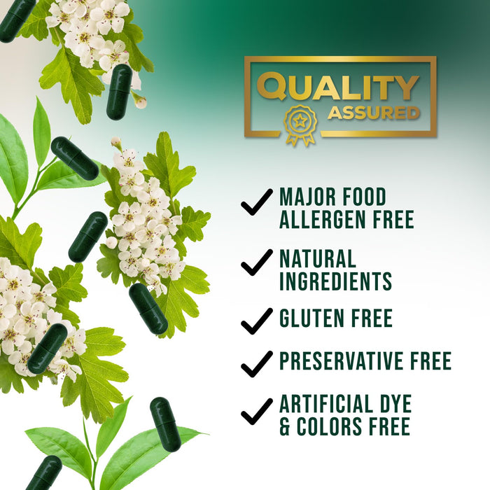 Heart Supplements for Men & Women 1650mg - Antioxidants for Heart Health Support with CoQ10, Hawthorn, Plant Sterol & More Vitamins to Support Nitric Oxide & Energy Production, Non-GMO - 60 Capsules