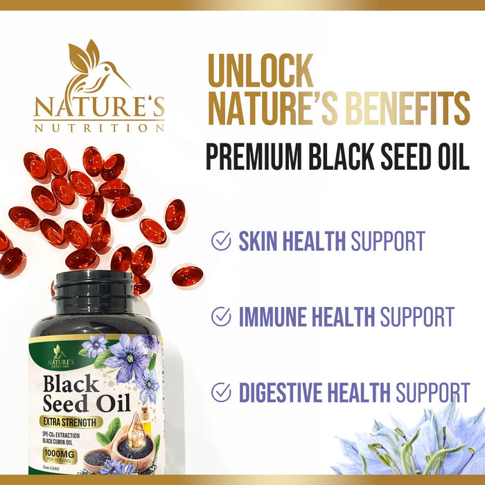 Black Seed Oil Softgels 1000mg – 120 Softgels