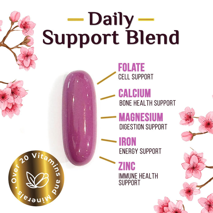 Multivitamin for Women with Iron, Calcium, Zinc, Vitamin A, C, D, E, & B Vitamins for Bone, Skin & Immune Health Support, Nature's Daily Womens Multivitamins for Women's Energy & Health, 60 Softgels