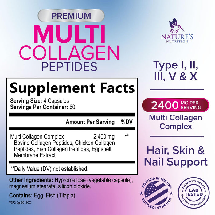 Multi Collagen Peptides – 240 Capsules
