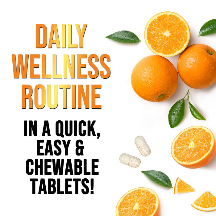 Vitamin C 1000mg Chewable Supplement - Extra Strength Immune Support Vitamin C Dietary Supplement with Rose HIPS, Nature's VitaminC Antioxidant Support, Natural, Vegan, Orange Flavor - 60 Tablets