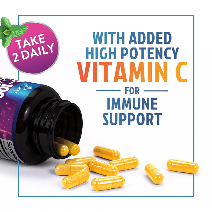 B Complex Vitamins Capsules with Vitamin B6 B12 B100 C Biotin Folate & Folic Acid - Supplement for Heart, Brain, & Nerve Support - Super Complete B-Complex for Immune & Energy Support - 60 Capsules