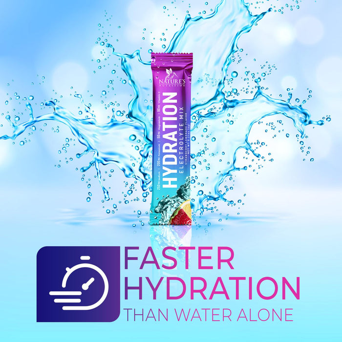 Hydration Electrolyte Packets - Daily Liquid Replenisher Powder - Electrolyte Multiplier with Minerals, Potassium & Real Salt - Vegan, Non-GMO - Tasty Lemon Flavor Hydration Electrolytes - 16 Servings