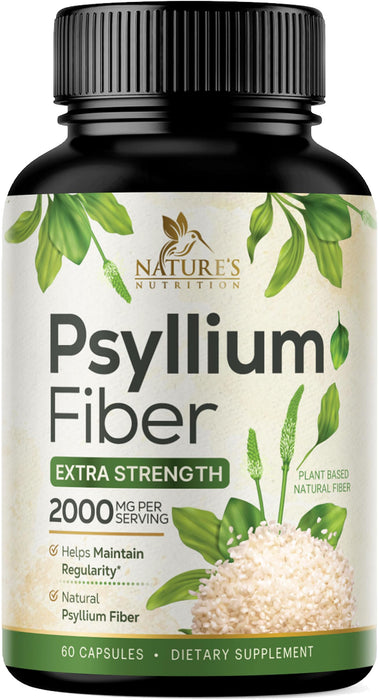 Psyllium Husk Fiber 1500mg – 60 Capsules
