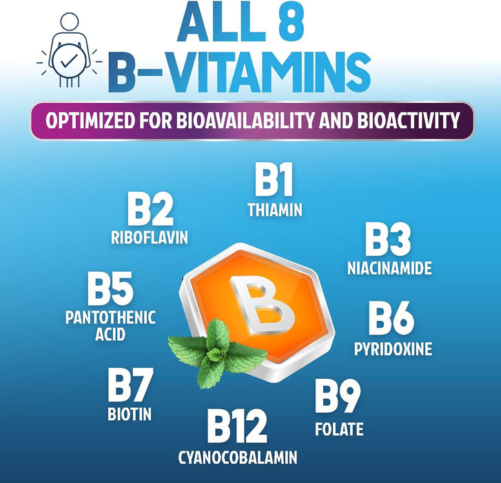 B Complex Vitamins Capsules with Vitamin B6 B12 B100 C Biotin Folate & Folic Acid – 120 Capsules
