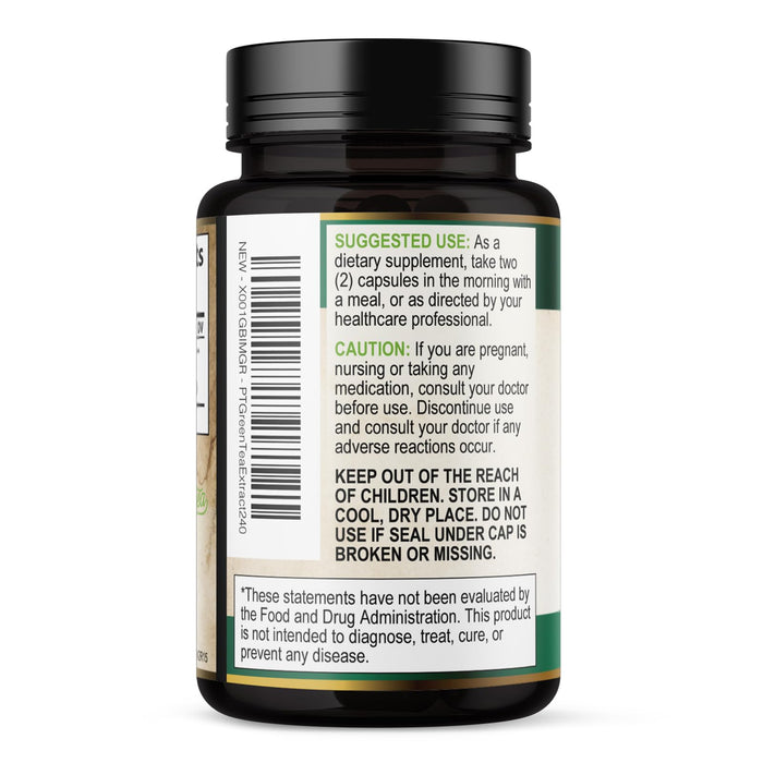 Green Tea Extract Capsules 1000mg with 98% Standardized Polyphenols & 45% EGCG for Heart Support with Antioxidants - 3X Absorption Green Tea Pills for Natural Energy, Gentle Caffeine - 240 Capsules
