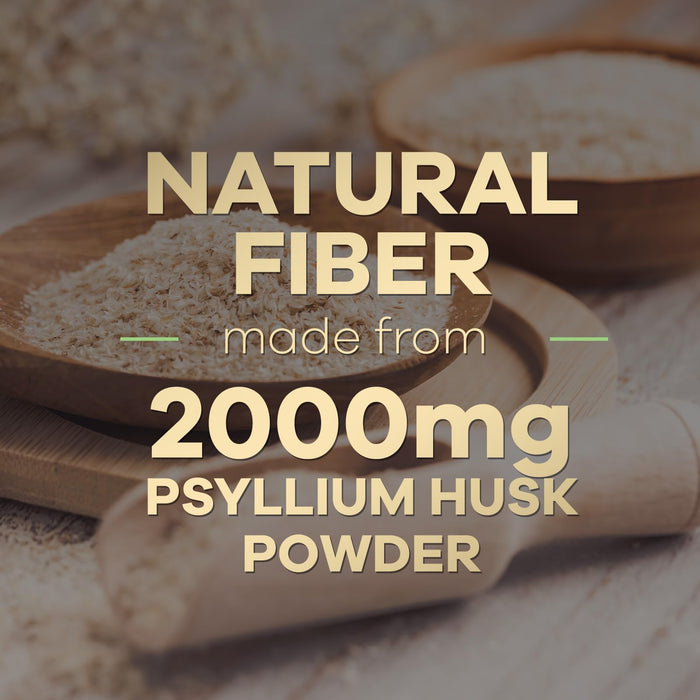 Psyllium Husk Fiber Caps 1500mg Supplement - Psyllium Husk Capsules Daily Support Digestive Health & Regularity, Nature's Plant Based Husks Natural Soluble Fiber Pills, Vegan, Non-GMO - 180 Capsules