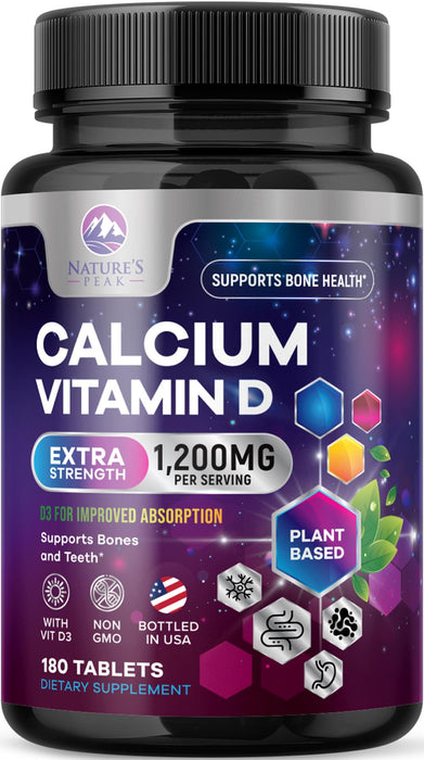 Calcium 1200 mg with Vitamin D3 – 180 Tablets