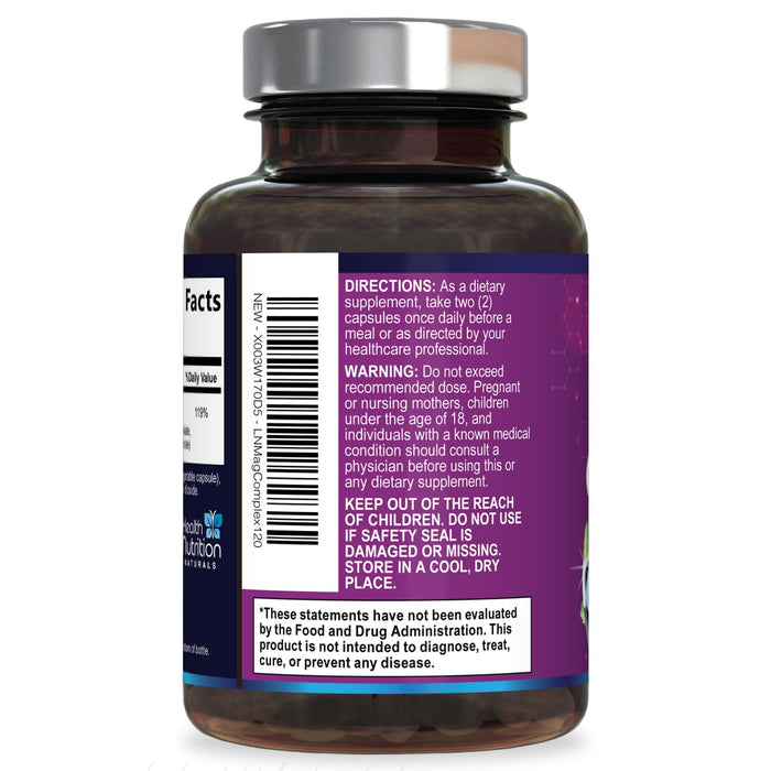 Magnesium Complex Capsules 500 mg with Oxide – 120 Capsules