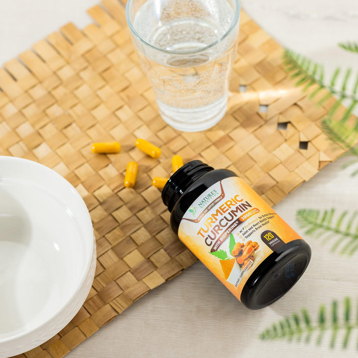 Turmeric Curcumin Supplement 1950mg - 95% Curcuminoids with Organic Turmeric & BioPerine Black Pepper Extract for Best Absorption, Nature's Vegan Joint Support, Non-GMO, Bottled in USA - 120 Capsules