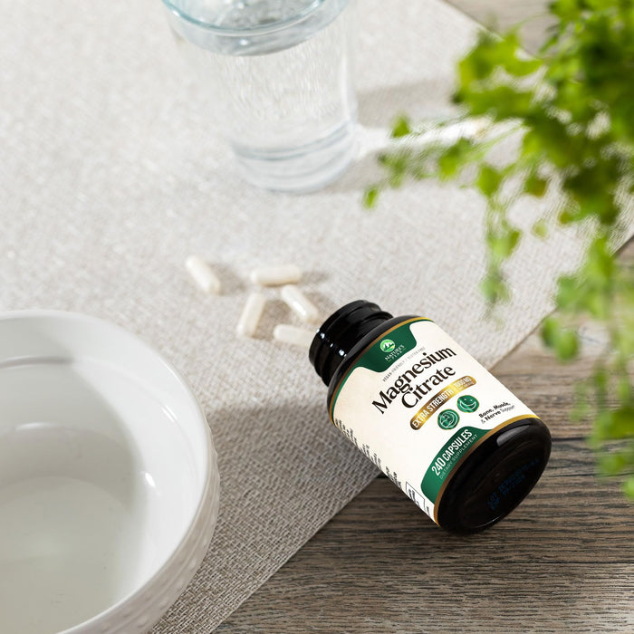 Magnesium Citrate 1000mg - High Absorption Magnesium Supplement Supports Muscle, Bone, Nerve & Heart Health - Extra Strength Magnesio Complex Pills - Non-GMO, Premium Energy Formula - 240 Capsules