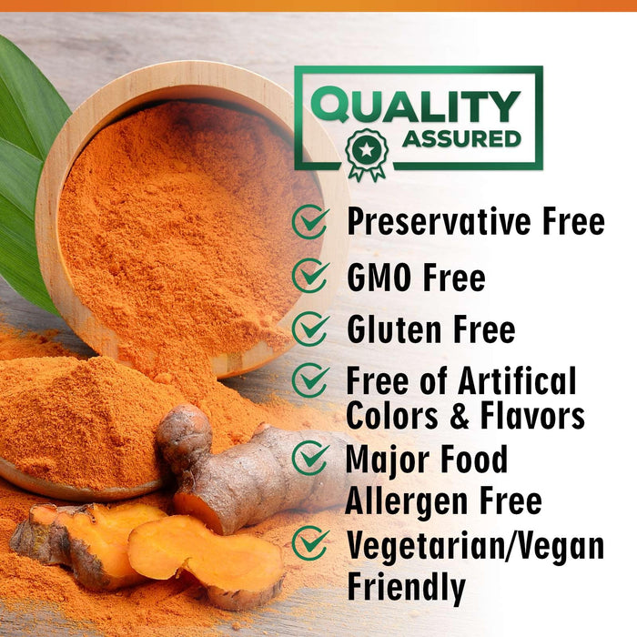 Turmeric Curcumin Supplement 1950mg - 95% Curcuminoids with Organic Turmeric & Ginger, BioPerine Black Pepper for Best Absorption, Nature's Vegan Joint Support, Non-GMO, Bottled in USA - 240 Capsules