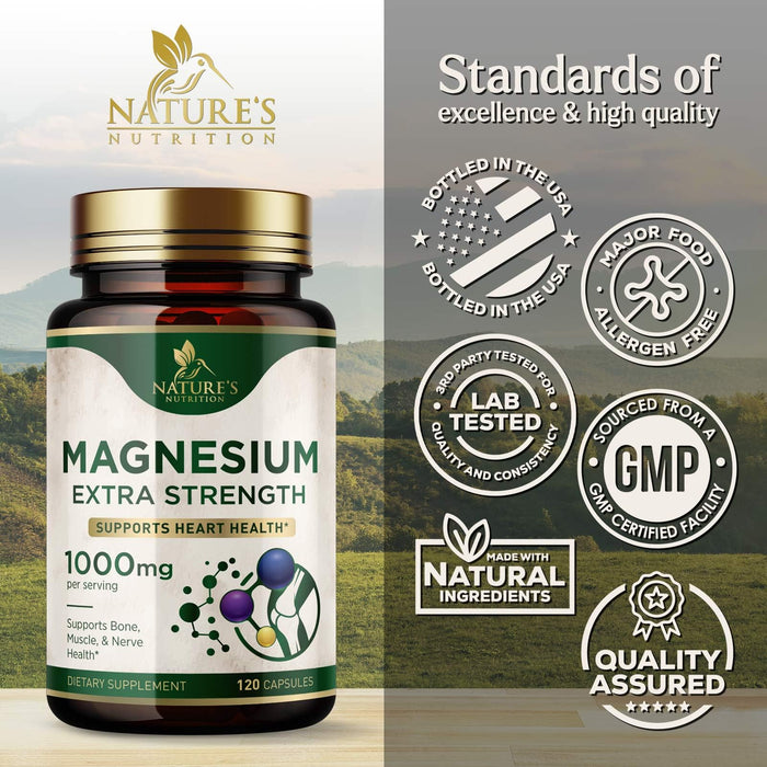 Magnesium (Citrate Oxide) 1000mg for Absorption – 120 Capsules