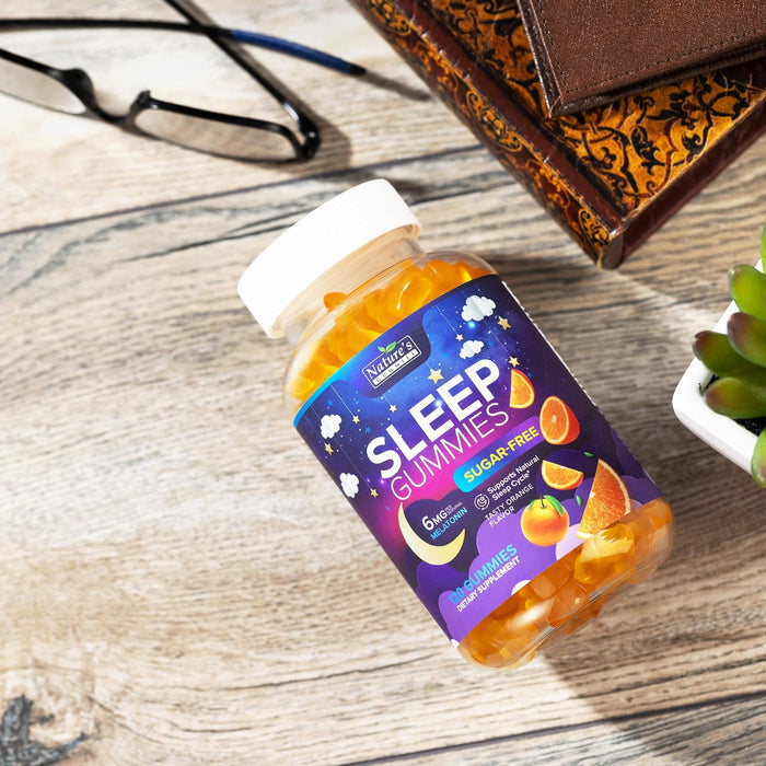Sleep Gummies 6mg - Melatonin Gummy for Adults, Sugar Free, Natural Sleeping Gummy for Adults, Kids, Orange Flavored, Vegan, Non-GMO, Extra Strength Sleep Vitamin Support Supplement - 120 Gummies