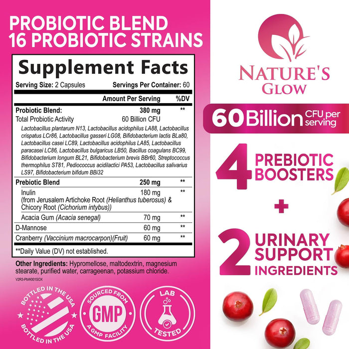 Probiotics For Women 50 Billion CFU - Women's Probiotic For Digestive Health 16 Unique Strains - Daily Vaginal PH Balance & Feminine Health Support, Womens Probiotic With Acidophilus - 120 Capsules