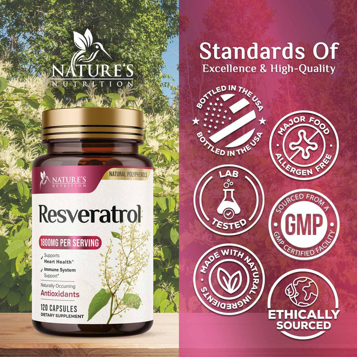 Resveratrol 1800mg – 120 Vegan Capsules