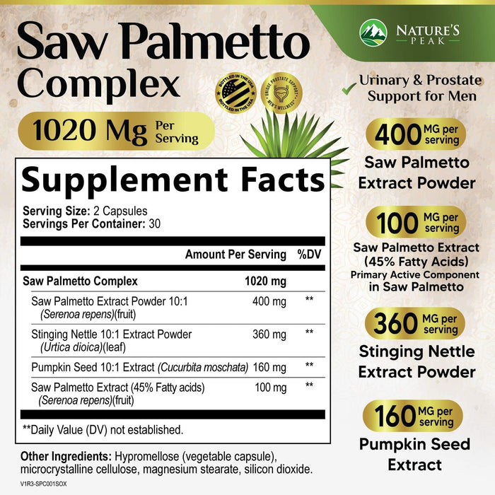 Saw Palmetto for Men Prostate – 60 Capsules