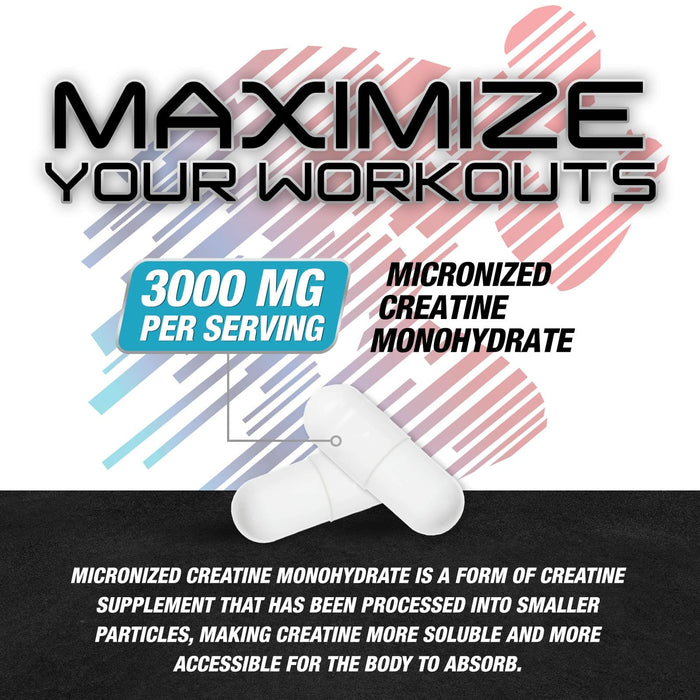Creatine Monohydrate Capsules 3000mg – 60 Count