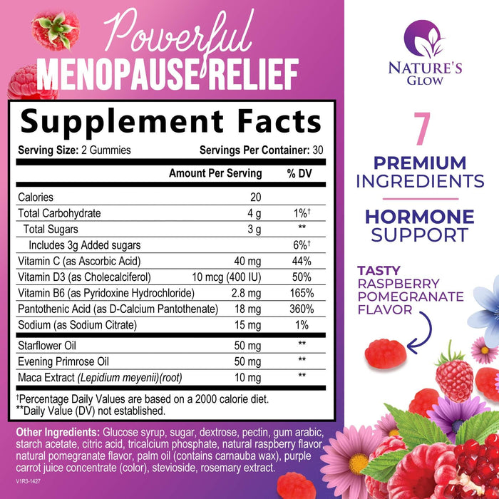 Menopause Supplement for Women - Complete Multi-Benefit Menopause Relief Gummy for Mild Hot Flashes & Night Sweats, Natural Balance & Energy Support, Menopausal Vitamins, Non-GMO - 60 Gummies