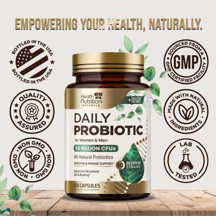 Probiotics 50 Billion CFU + 10 Strains – 120 Capsules