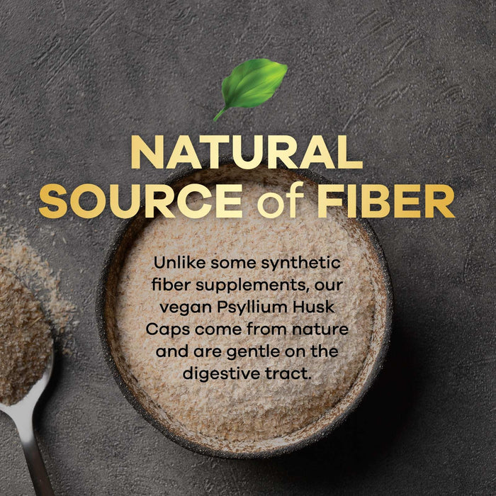 Psyllium Husk Fiber Supplement 1500mg, Natural Daily Soluble & Insoluble Fiber Pills, Psyllium Husk Powder Capsules Supports Digestion Colon Health & Regularity, Plant Based Supplement - 180 Capsules