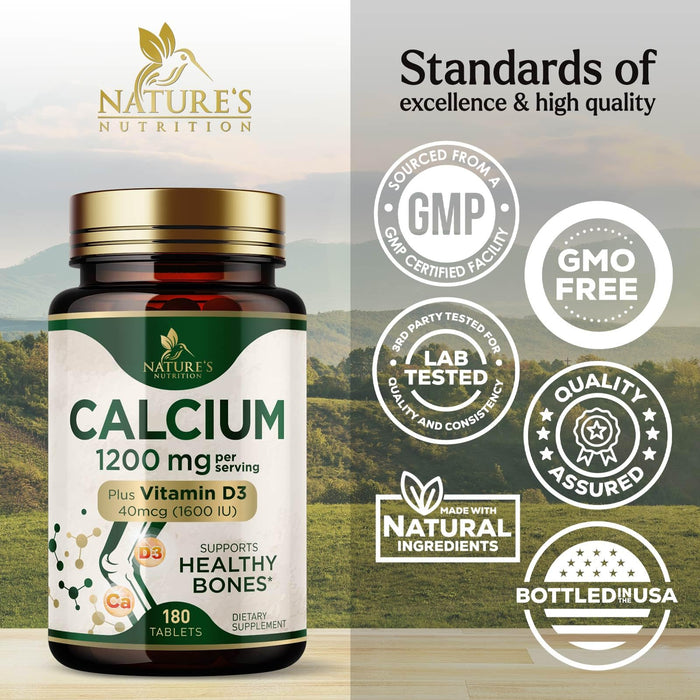 Calcium 1200 mg with Vitamin D3 – 180 Tablets