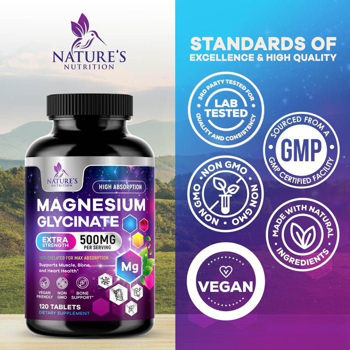 Magnesium Glycinate 500mg – 120 Tablets