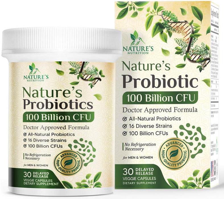 Probiotics for Women Capsules - 100 Billion CFU Prebiotics, Acidophilus Probiotics Supports Immune System Digestive Health, Supports Occasional Constipation & Bloating, Daily Supplement - 30 Capsules