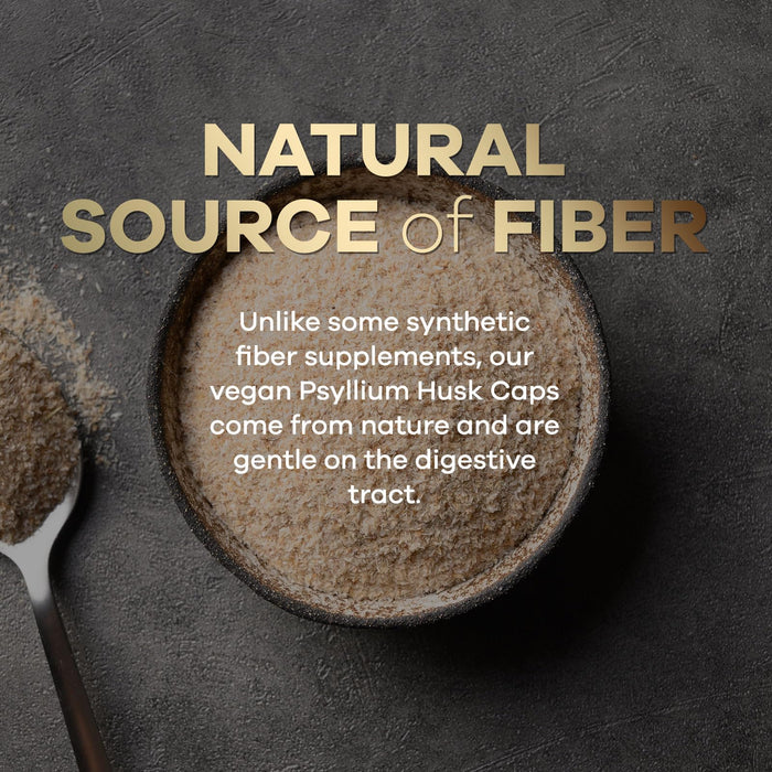 Psyllium Husk Fiber Caps 1500mg Supplement - Psyllium Husk Capsules Daily Support Digestive Health & Regularity, Nature's Plant Based Husks Natural Soluble Fiber Pills, Vegan, Non-GMO - 120 Capsules