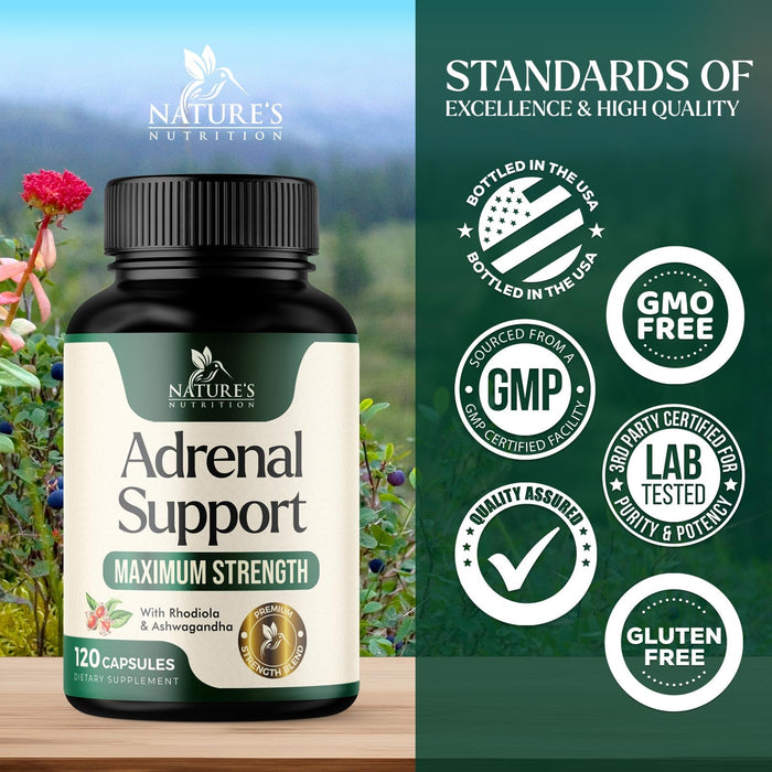 Adrenal Support Supplements Cortex Complex, Best Energy Supplement, Supports Cortisol Health & Energy Levels, Daily Ashwagandha for Women & Men, Supports Adrenal Fatigue & Immune System, 120 Capsules