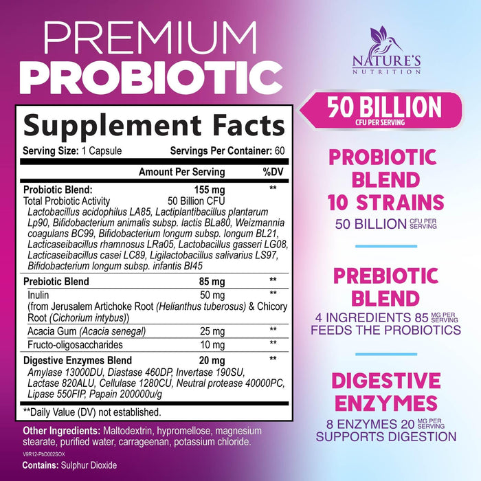 Probiotics 60 Billion CFU per Serving – 60 Capsules