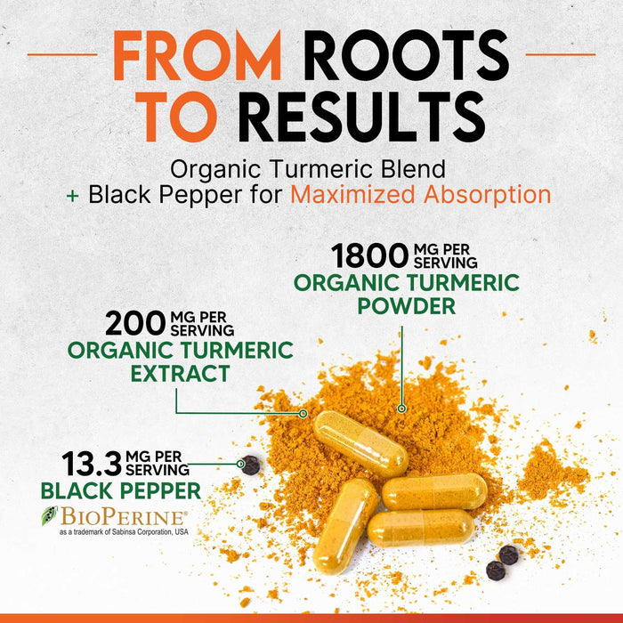 Turmeric Curcumin 2000mg with BioPerine + 95% Curcuminoids - 120 Capsules