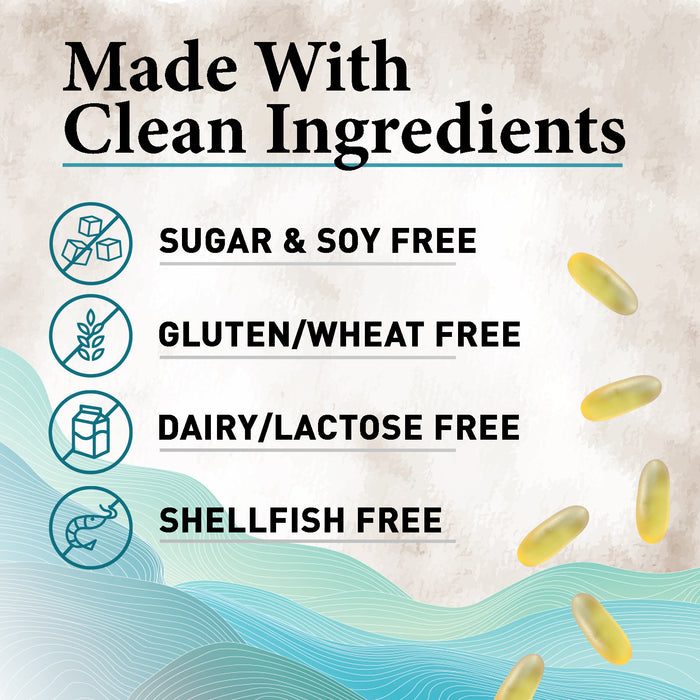 Omega 3 Fish Oil Triple Strength 1200 mg, Omega-3 Supplements, Natural Brain Heart Health & Immune Support - Fatty Acids with EPA & DHA - Wild Caught Purified Fish Oil Supplement - 120 Softgels